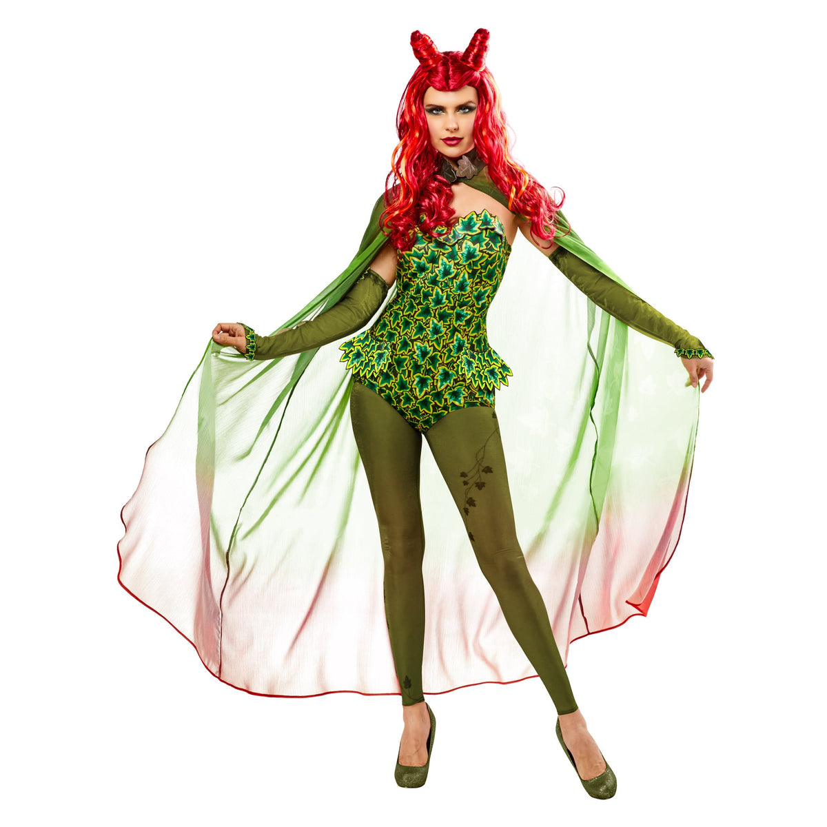RUBIES II (Ruby Slipper Sales) Costumes Retro Poison Ivy Costume for Adults, Jumpsuit and Veil, DC Comics