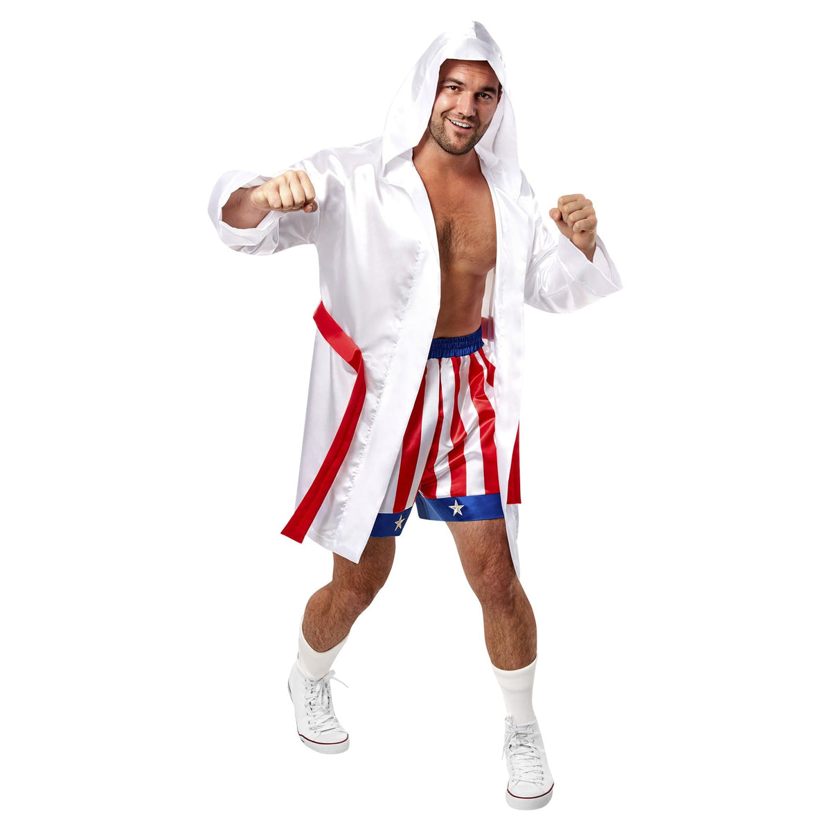RUBIES II (Ruby Slipper Sales) Costumes Rocky Balboa Costume for Adults, White Robe with Sash and Shorts