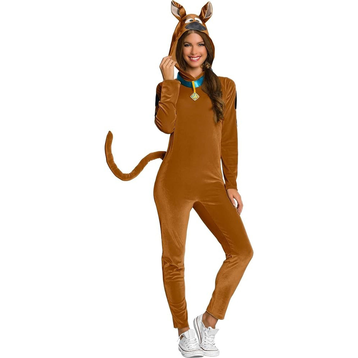 RUBIES II (Ruby Slipper Sales) Costumes Scooby-Doo Costume for Adults, Brown Hooded Jumpsuit