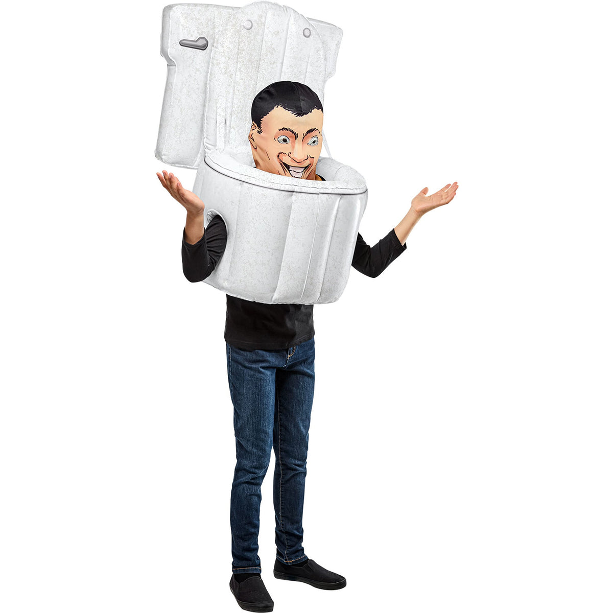 RUBIES II (Ruby Slipper Sales) Costumes Skibidi Toilet Blow-Up Costume with Mask for Kids 634482507018