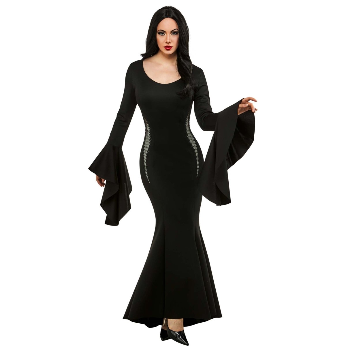 Wednesday Morticia Costume for Adults, Black Dress Party Expert