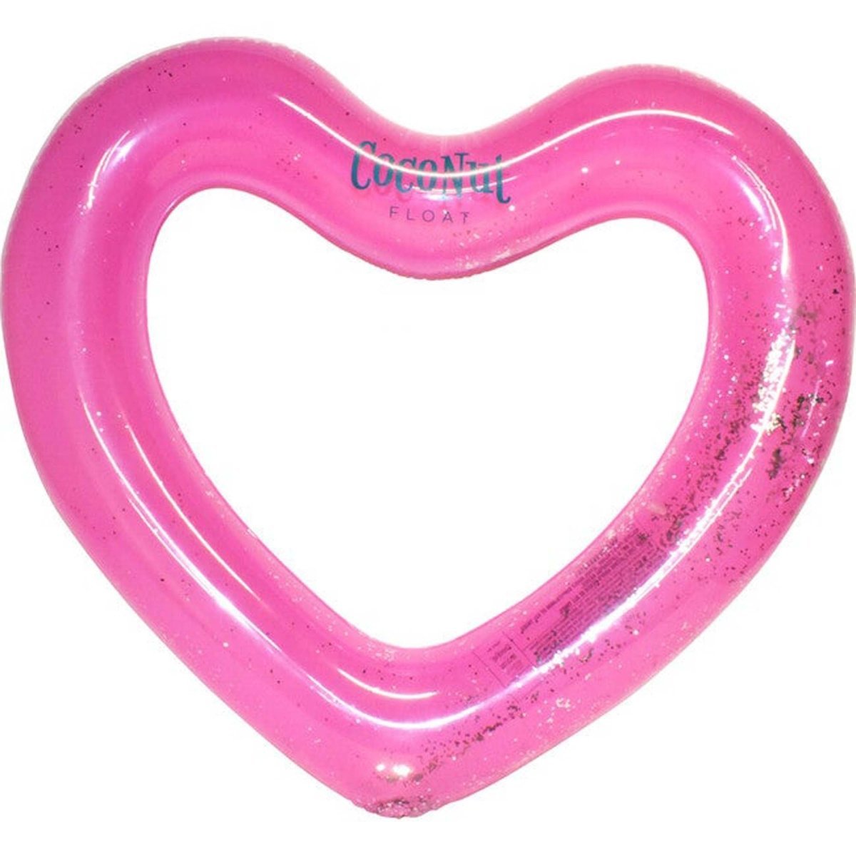 Pink Glitter Heart Pool Float, 40 x 48 Inches, 1 Count | Party Expert