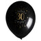SANTEX Age Specific Birthday Black and Gold 30th Birthday Latex Balloons, 12 Inches, 6 Count 3660380070405