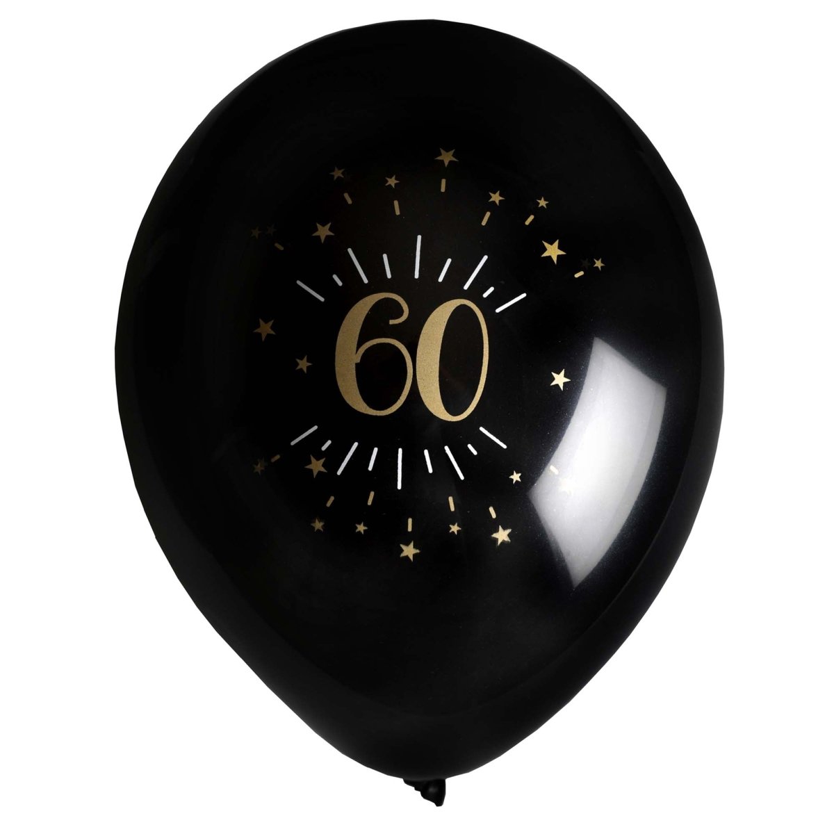 SANTEX Age Specific Birthday Black and Gold 60th Birthday Latex Balloons, 12 Inches, 6 Count 3660380070436