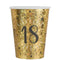 SANTEX Age Specific Birthday Gold 18th Birthday Party Paper Cups, 9 Oz, 10 Count