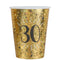SANTEX Age Specific Birthday Gold 30th Birthday Party Paper Cups, 9 Oz, 10 Count 3660380055297