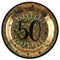 SANTEX Age Specific Birthday Gold 50th Birthday Large Round Lunch Paper Plates, 9 Inches, 10 Count 3660380055396
