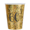 SANTEX Age Specific Birthday Gold 60th Birthday Party Paper Cups, 9 Oz, 10 Count 3660380055327