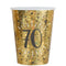 SANTEX Age Specific Birthday Gold 70th Birthday Party Paper Cups, 9 Oz, 10 Count 3660380055334