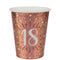 SANTEX Age Specific Birthday Rose Gold 18th Birthday Party Paper Cups, 9 Oz, 10 Count 3660380069904