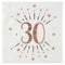 SANTEX Age Specific Birthday Rose Gold 30th Birthday Large Lunch Napkins, 10 Count