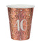 SANTEX Age Specific Birthday Rose Gold 40th Birthday Party Paper Cups, 9 Oz, 10 Count
