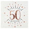 SANTEX Age Specific Birthday Rose Gold 50th Birthday Large Lunch Napkins, 10 Count 3660380070023