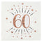 SANTEX Age Specific Birthday Rose Gold 60th Birthday Large Lunch Napkins, 10 Count
