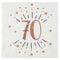 SANTEX Age Specific Birthday Rose Gold 70th Birthday Large Lunch Napkins, 10 Count 3660380070047