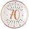 SANTEX Age Specific Birthday Rose Gold 70th Birthday Large Round Lunch Paper Plates, 9 Inches, 10 Count 3660380069881