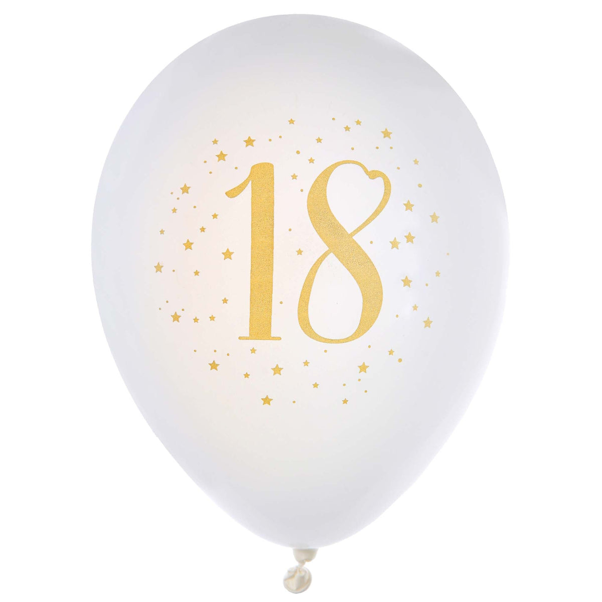 SANTEX Age Specific Birthday White and Gold 18th Birthday Latex Balloons, 12 Inches, 6 Count 3660380050933