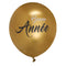 SANTEX Balloons "Bonne Année" Latex Balloon, Gold and Black, 11 Inches, 6 Count