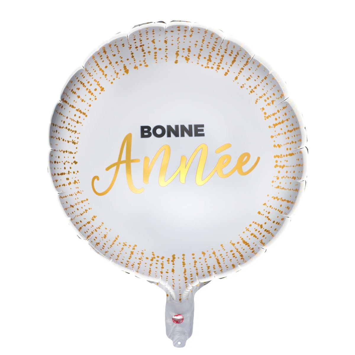 SANTEX Balloons "Bonne Année" Round Foil Balloon, White and Gold, 18 Inches, 1 Count