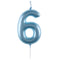 SANTEX Cake Supplies Light Blue Number 6 Birthday Candle, 1 Count 3660380084501