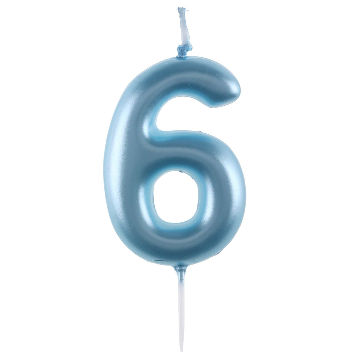 SANTEX Cake Supplies Light Blue Number 6 Birthday Candle, 1 Count 3660380084501