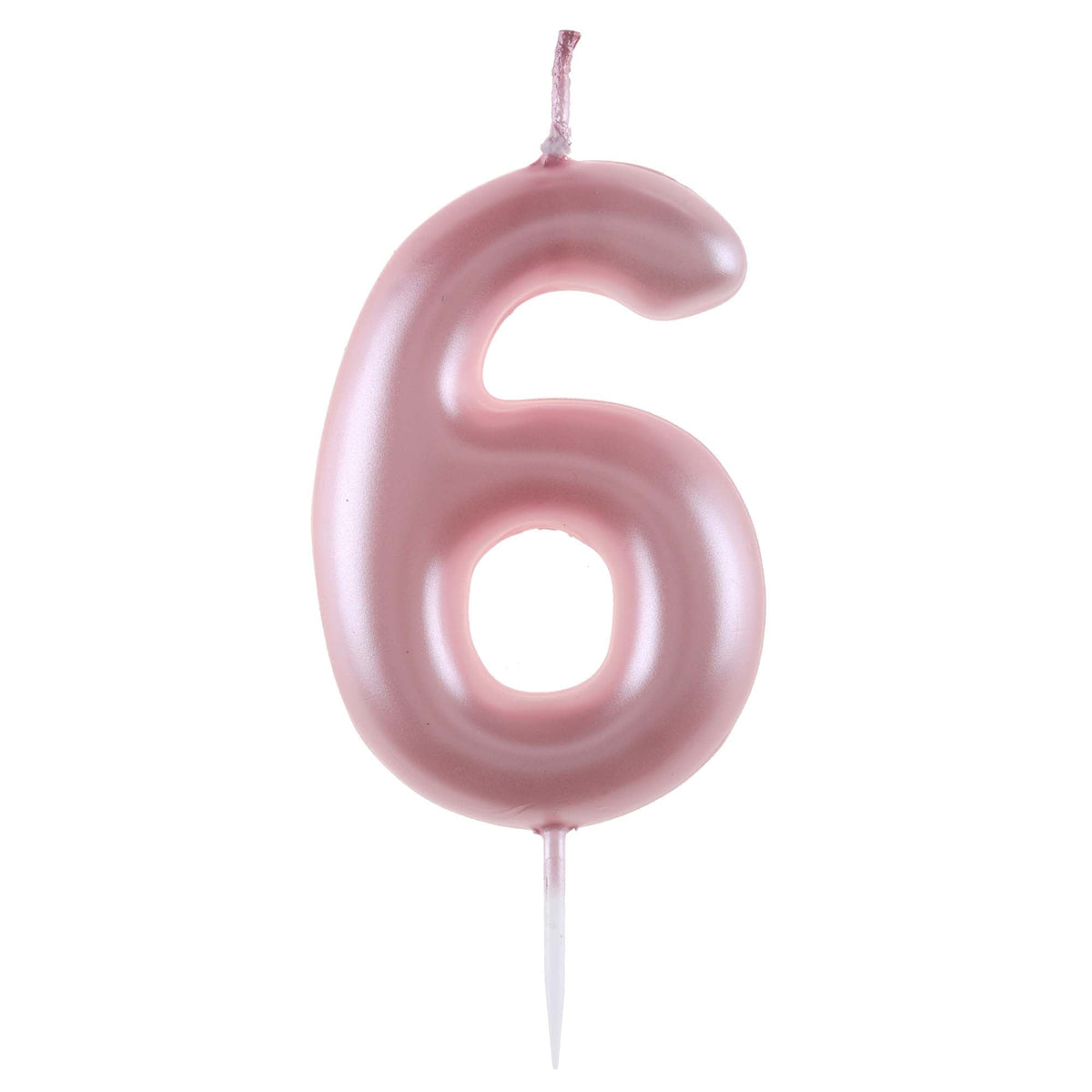 SANTEX Cake Supplies Light Pink Number 6 Birthday Candle, 1 Count 3660380084402