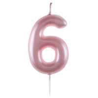 SANTEX Cake Supplies Light Pink Number 6 Birthday Candle, 1 Count 3660380084402