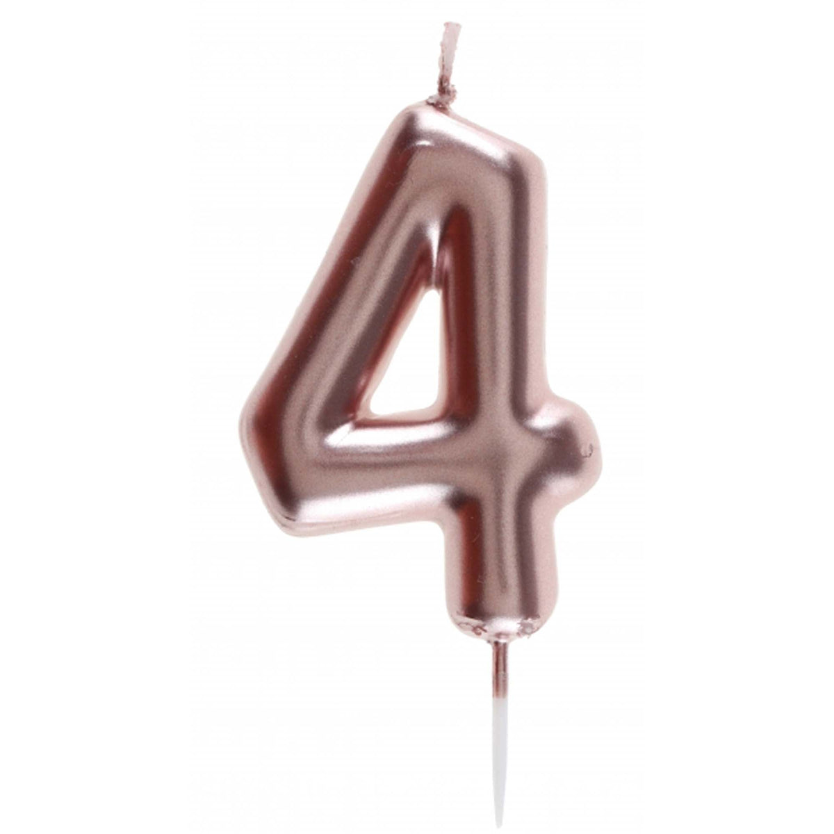 SANTEX Cake Supplies Rose Gold Number 4 Birthday Candle, 1 Count 3660380068815