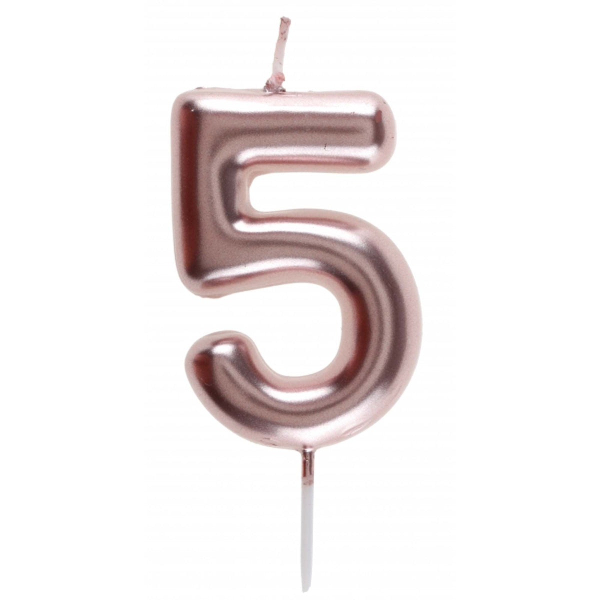 SANTEX Cake Supplies Rose Gold Number 5 Birthday Candle, 1 Count 3660380068822