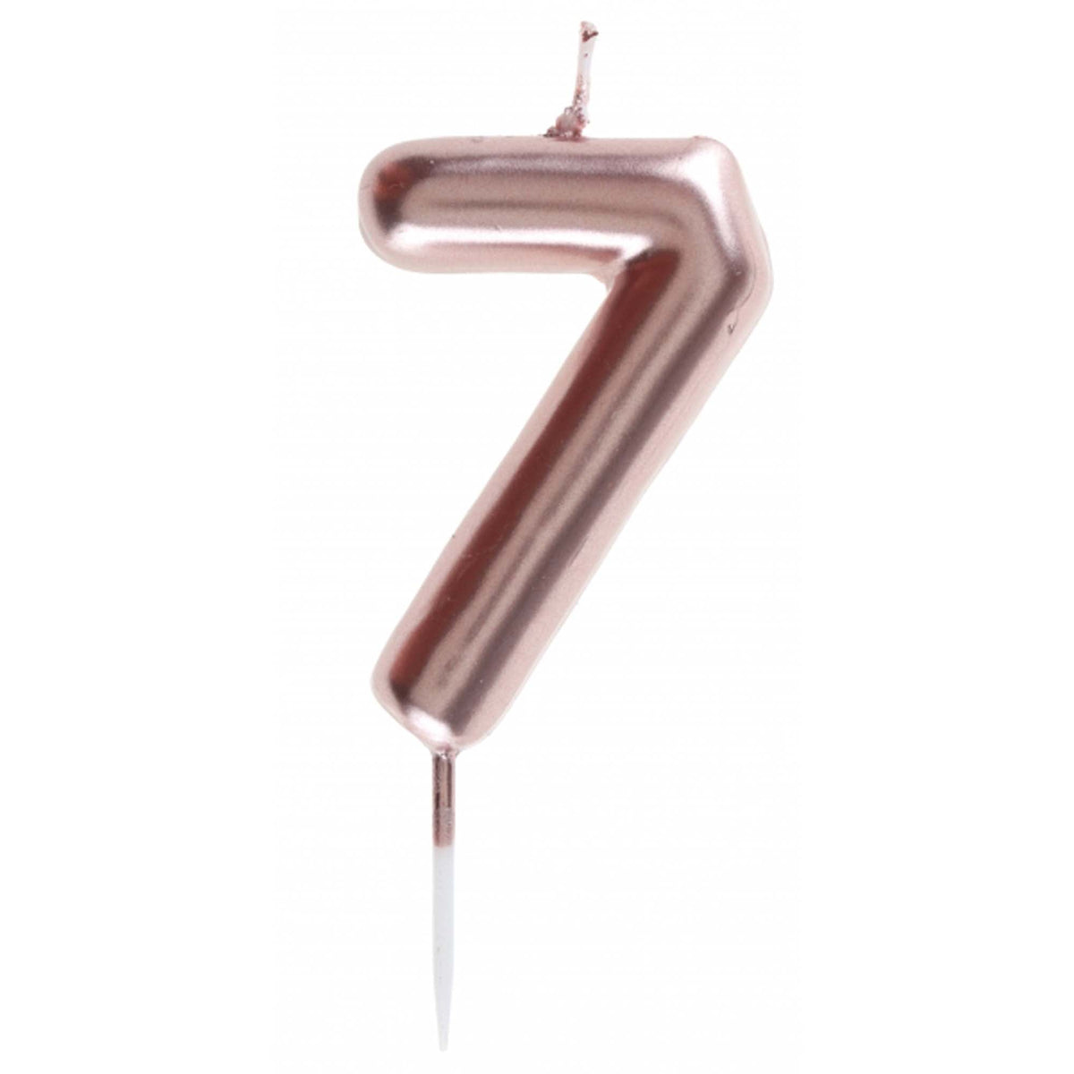 SANTEX Cake Supplies Rose Gold Number 7 Birthday Candle, 1 Count 3660380068846