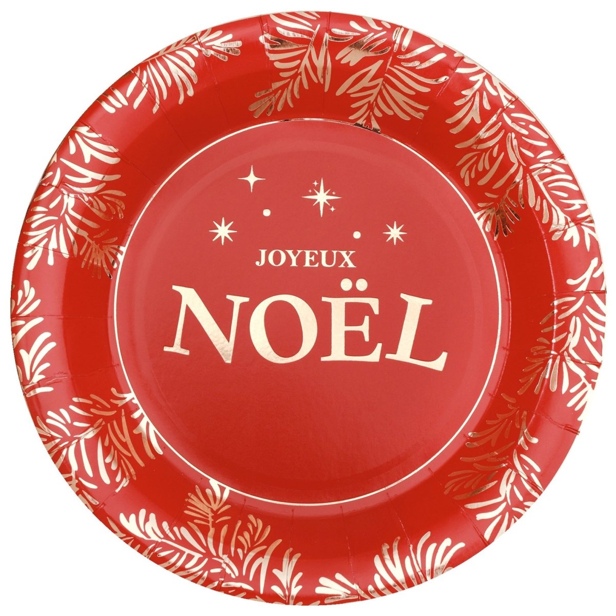 SANTEX Christmas Gold Leaves Christmas Large Lunch Paper Plates, 9 Inches, 10 Count 3660380114765