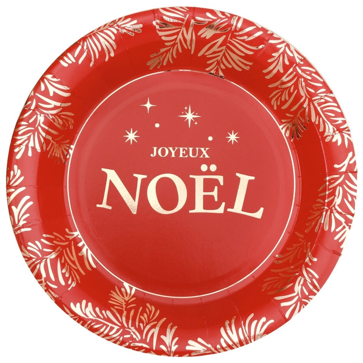 SANTEX Christmas Gold Leaves Christmas Large Lunch Paper Plates, 9 Inches, 10 Count 3660380114765