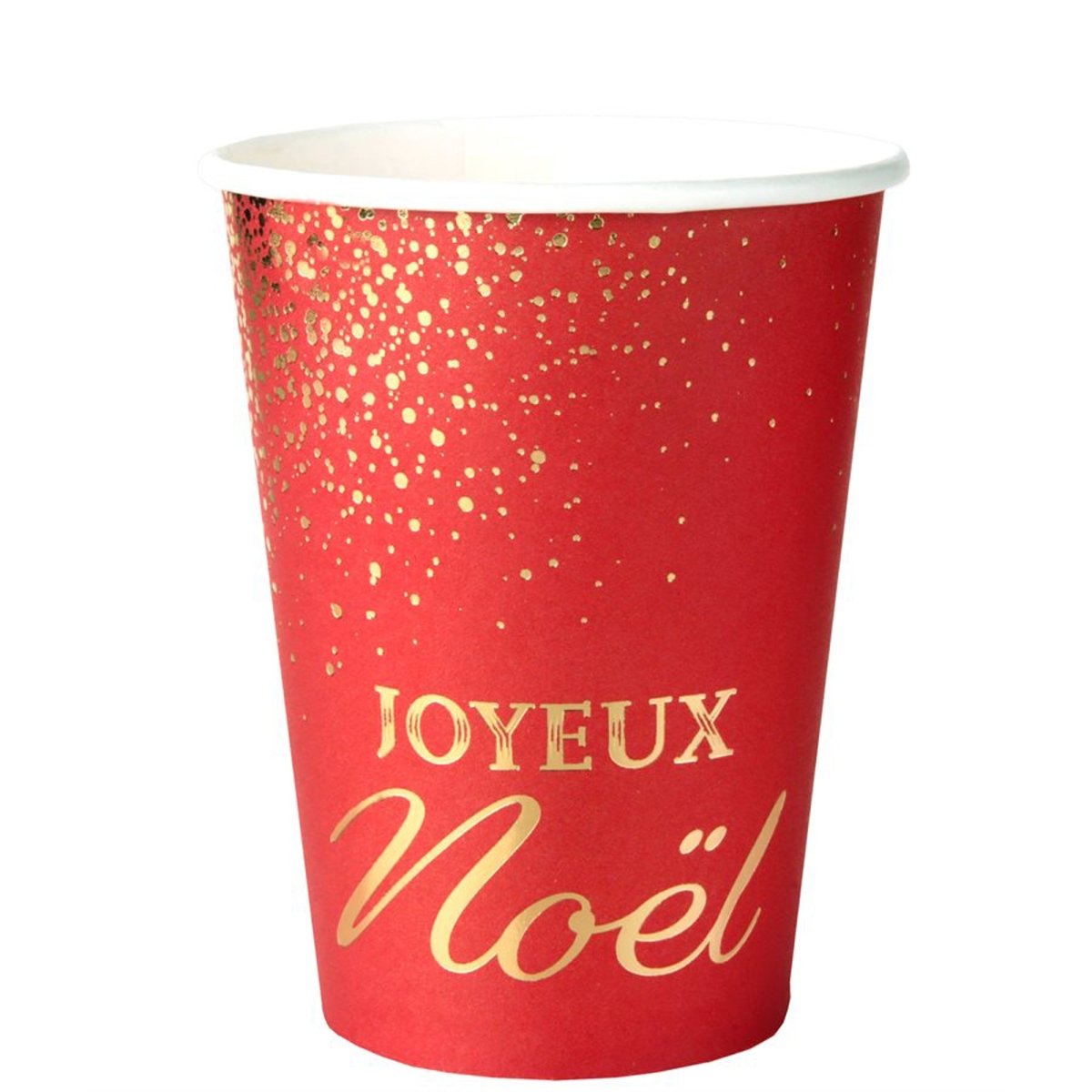 SANTEX Christmas Noël Scintillant Paper Cups, Red and Gold, 9 Oz, 10 Count 3660380091189