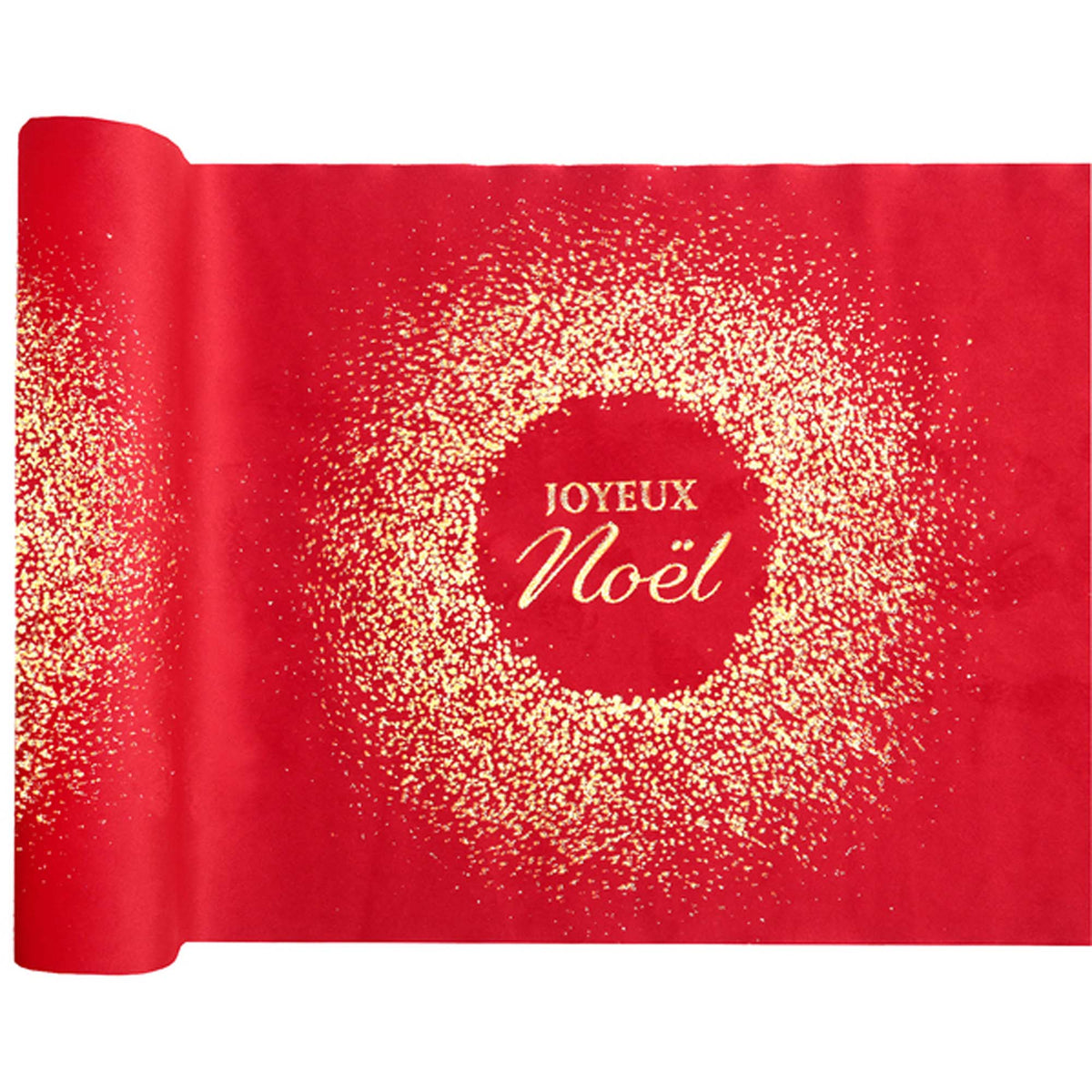 SANTEX Christmas Noël Scintillant Table Runner, Red and Gold, 196 Inches, 1 Count 3660380108726
