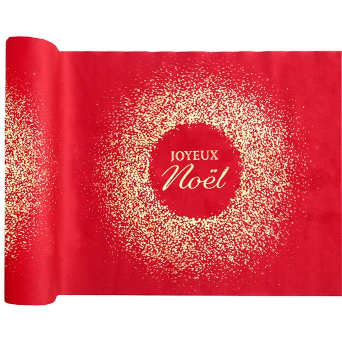 SANTEX Christmas Noël Scintillant Table Runner, Red and Gold, 196 Inches, 1 Count 3660380108726