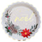 SANTEX Christmas Wooden Christmas Large Round Lunch Paper Plates, White, 9 Inches, 10 Count 3660380106883