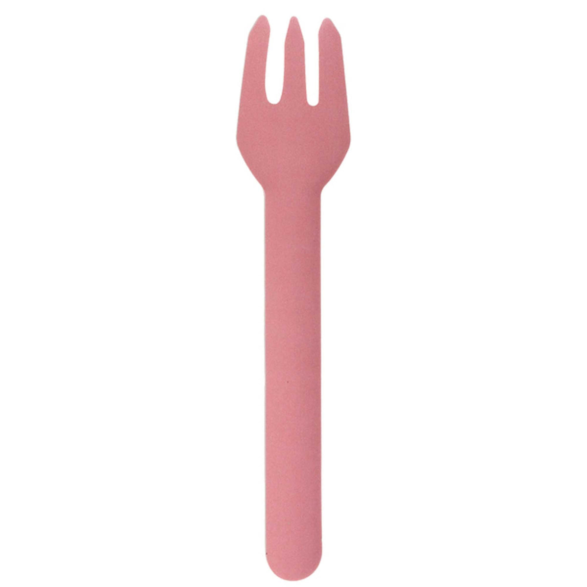 SANTEX Disposable-Plasticware Pink ECO Paper Forks, 10 Count