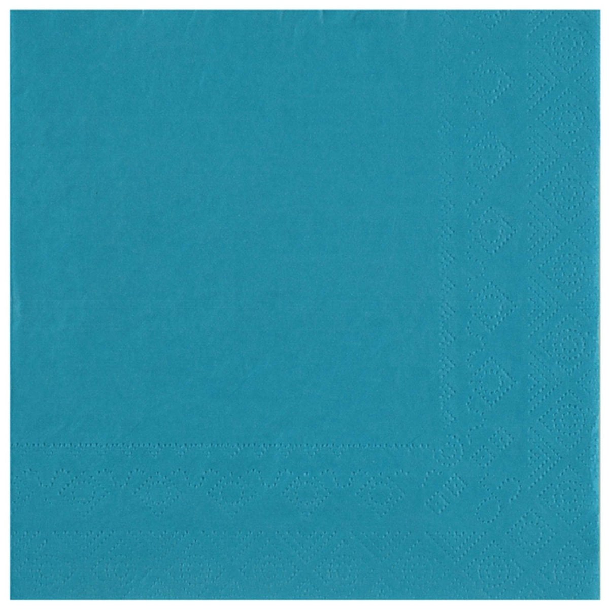 SANTEX Everyday Entertaining Aqua Blue Large Lunch Paper Party Napkins, 25 Count 3660380090359