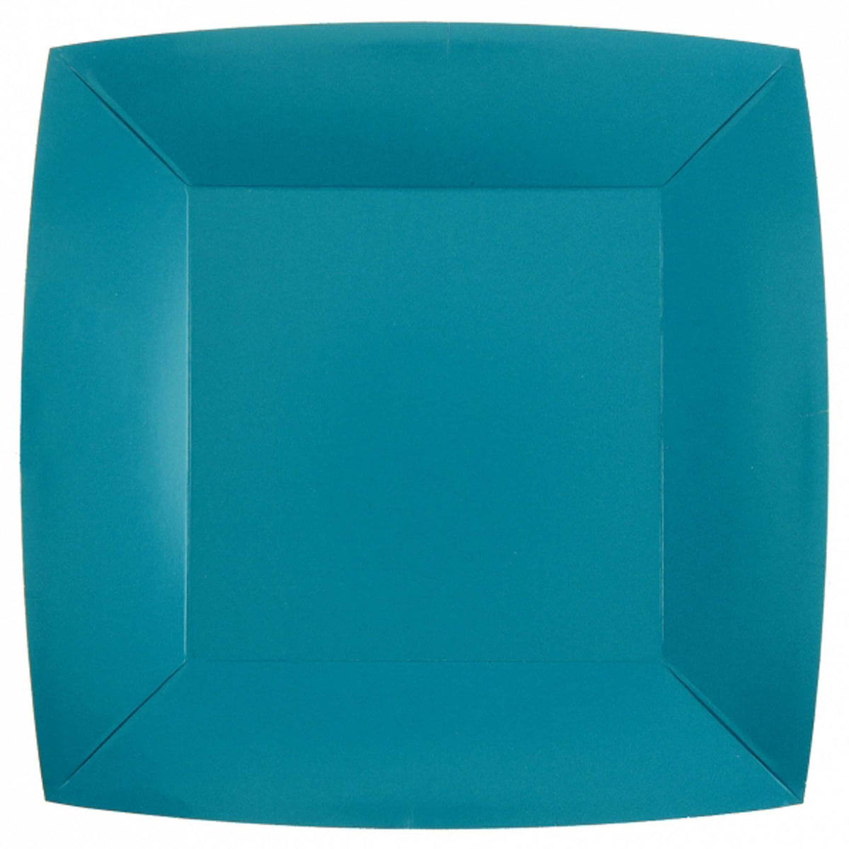 SANTEX Everyday Entertaining Aqua Blue Large Square Lunch Party Paper Plates, 9 Inches, 10 Count 3660380072447