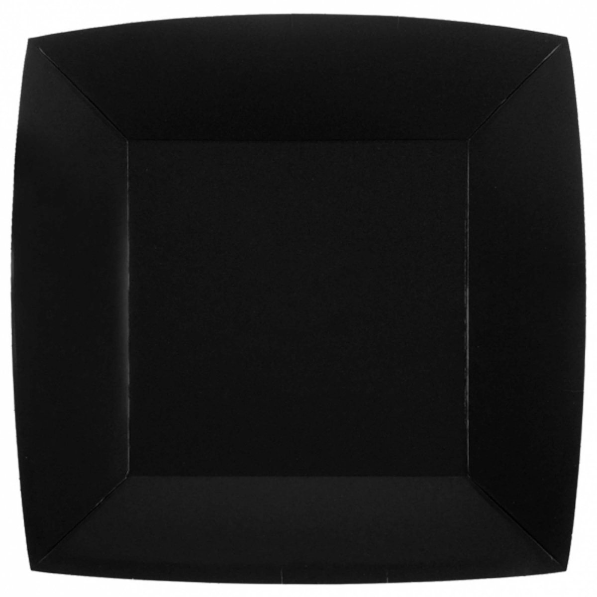 Black Large Square Lunch Paper Plates, 9 Inches Party Expert