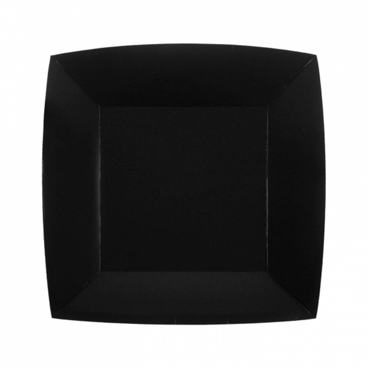 Black Small Square Dessert Paper Plates, 7 Inches Party Expert