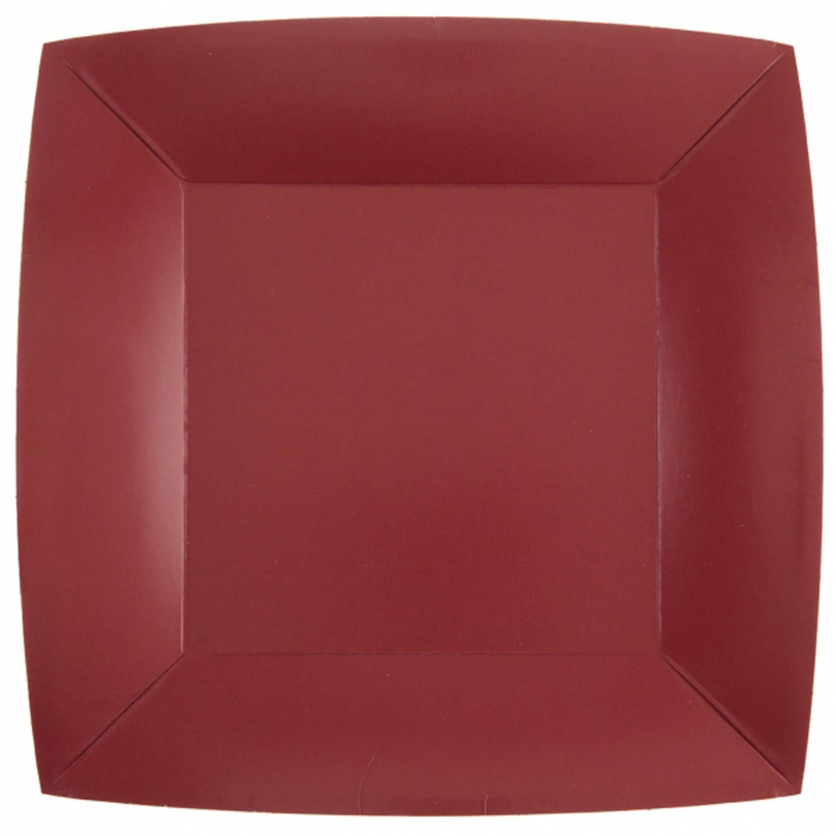 SANTEX Everyday Entertaining Burgundy Red Large Square Compostable Lunch Paper Plates, 9 Inches, 10 Count 3660380072256