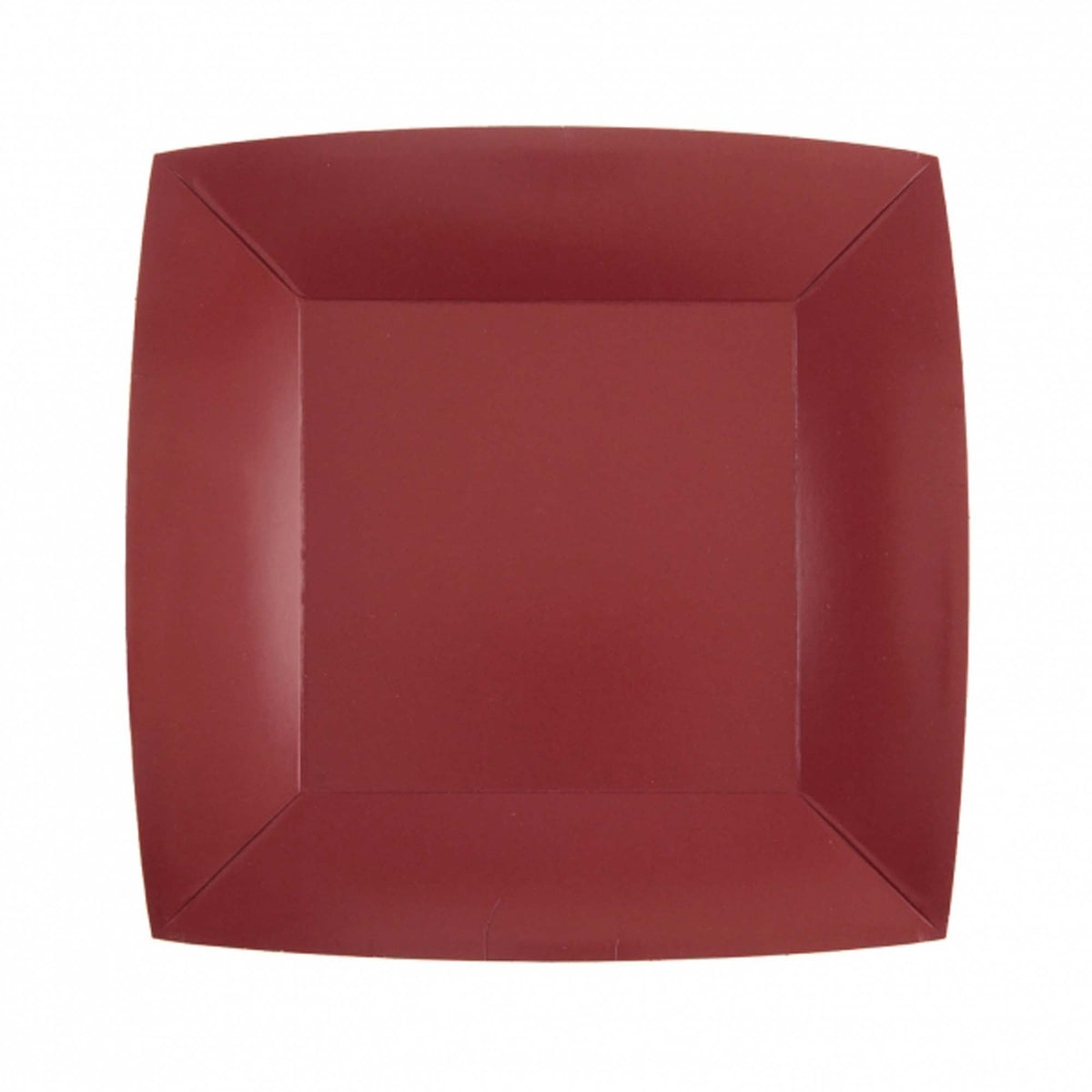 SANTEX Everyday Entertaining Burgundy Red Small Square Dessert Party Paper Plates, 7 Inches, 10 Count 3660380071716