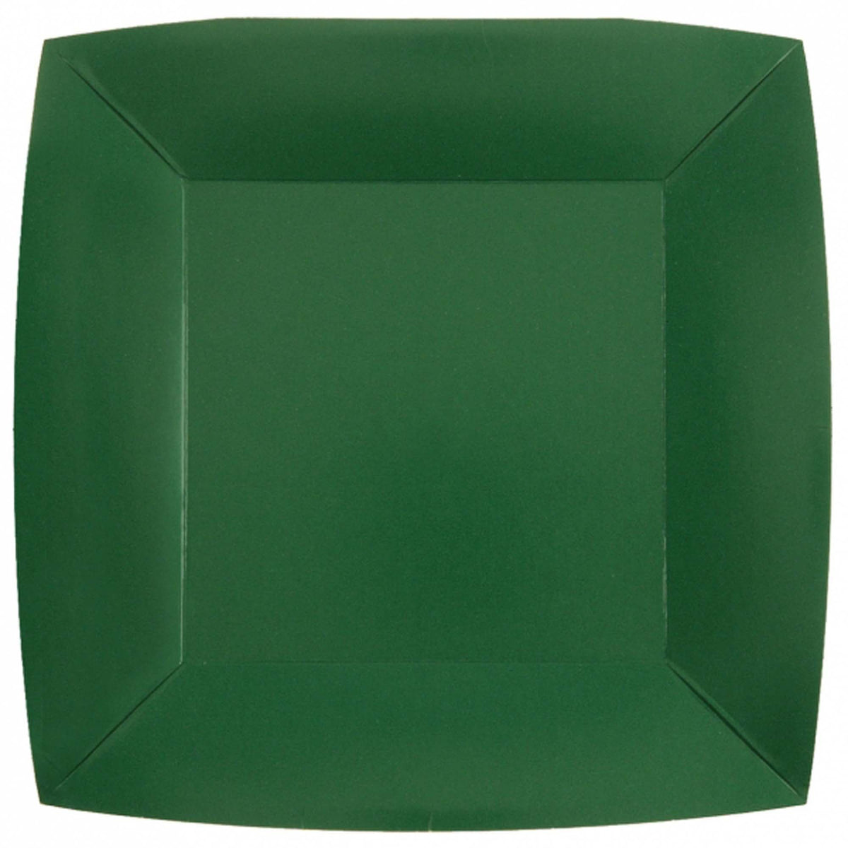 SANTEX Everyday Entertaining Dark Green Large Square Lunch Party Paper Plates, 9 Inches, 10 Count 3660380072355