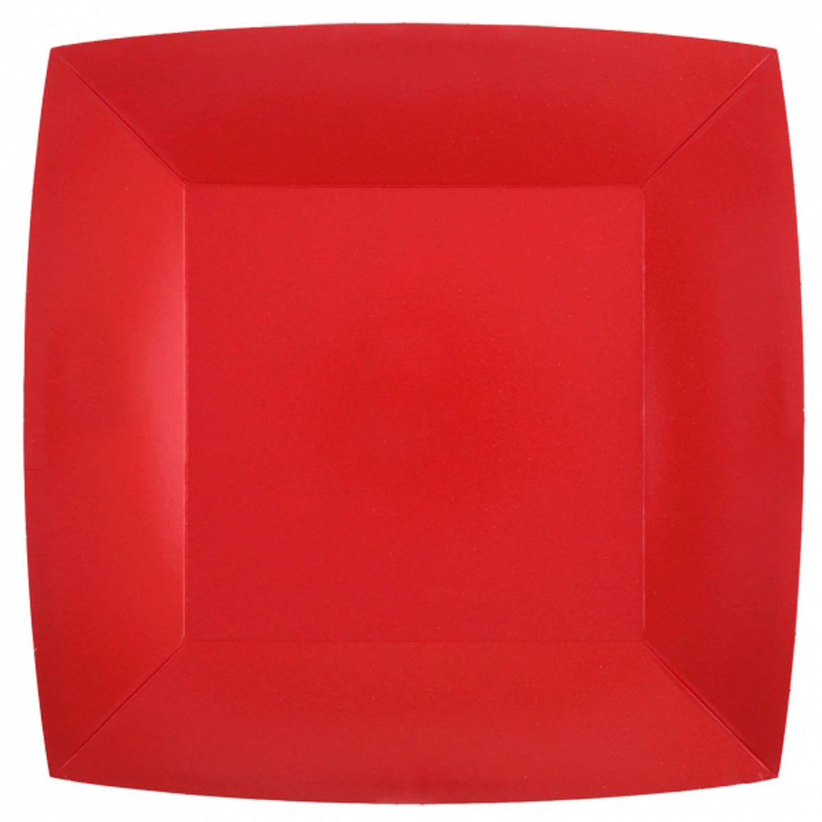 SANTEX Everyday Entertaining Red Large Square Lunch Party Paper Plates, 9 Inches, 10 Count 3660380072140
