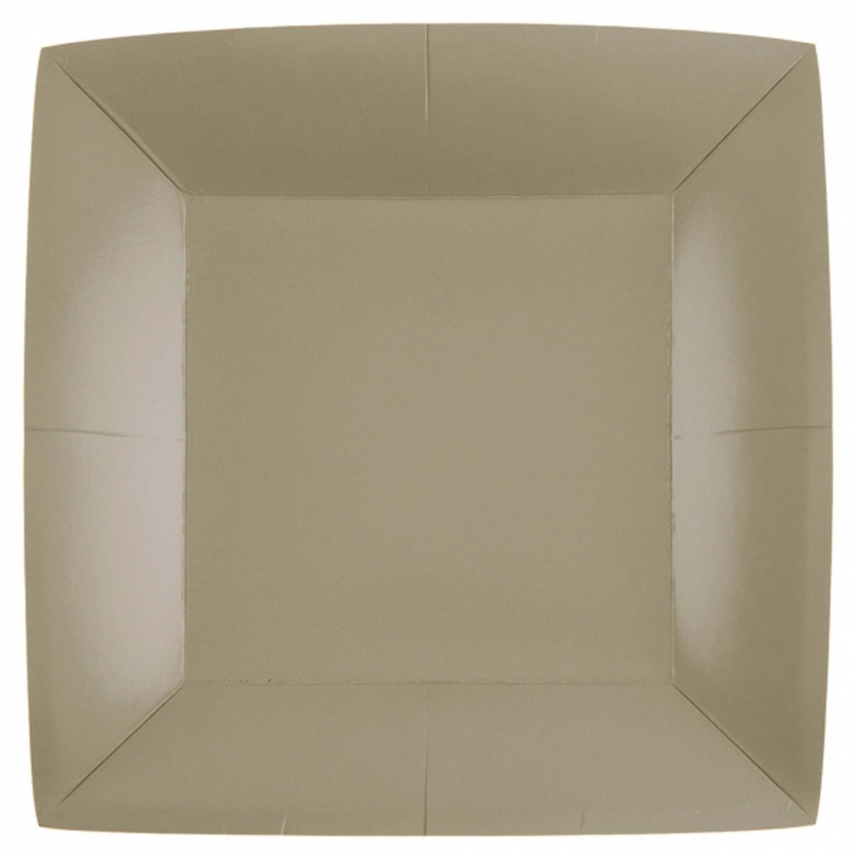 SANTEX Everyday Entertaining Taupe Brown Large Square Lunch Party Paper Plates, 9 Inches, 10 Count 3660380072331