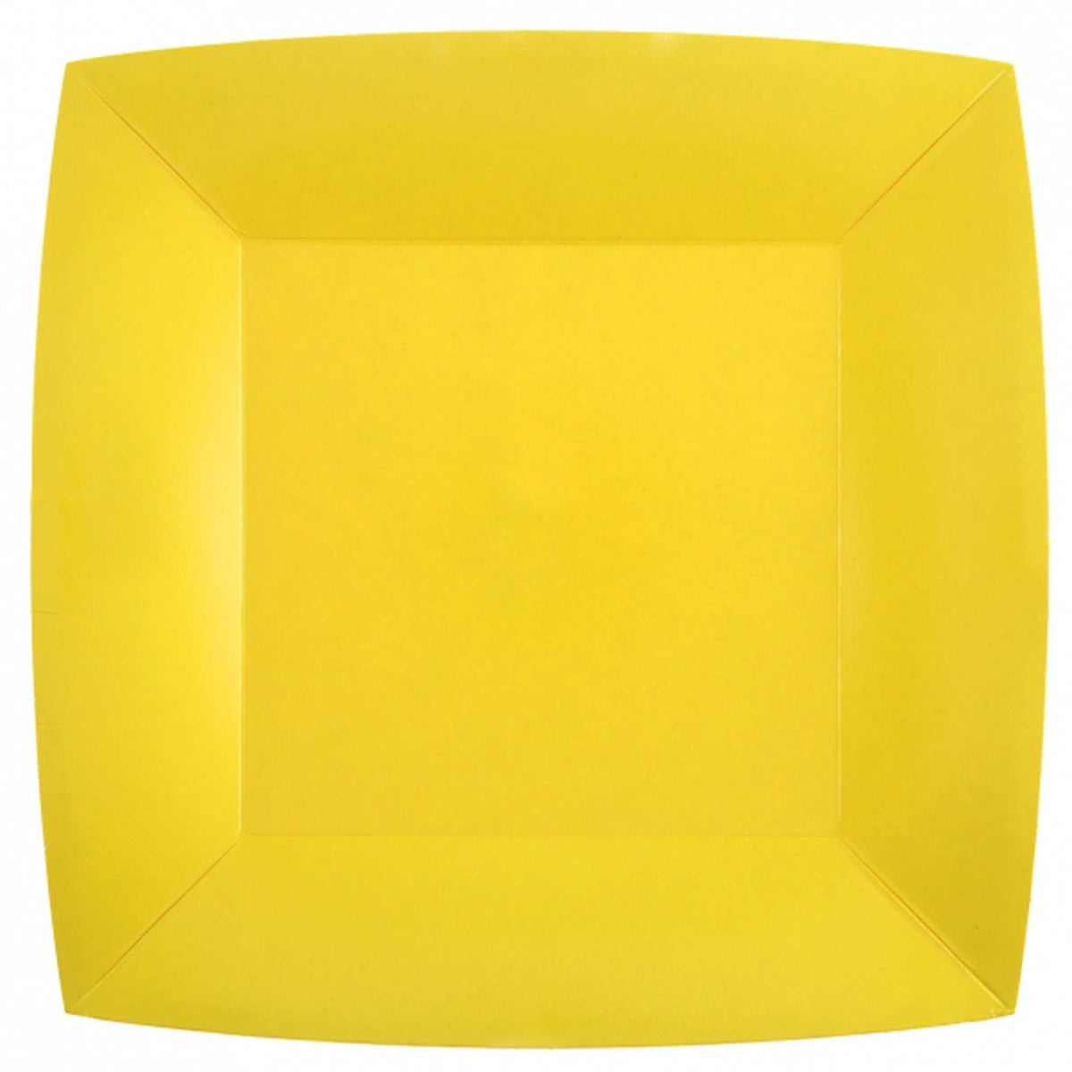 SANTEX Everyday Entertaining Yellow Large Square Lunch Party Paper Plates, 9 Inches, 10 Count