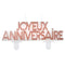 SANTEX General Birthday "Joyeux Anniversaire" Birthday Cake Candle, White and Rose Gold, 1 Count 3660380086055