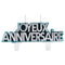 SANTEX General Birthday "Joyeux Anniversaire" Birthday Candle, Blue and Silver, 1 Count