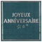 SANTEX General Birthday "Joyeux Anniversaire" Birthday Large Lunch Napkins, Blue and Silver, 10 Count
